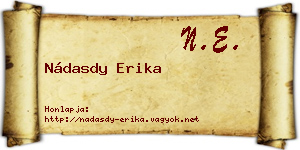 Nádasdy Erika névjegykártya
